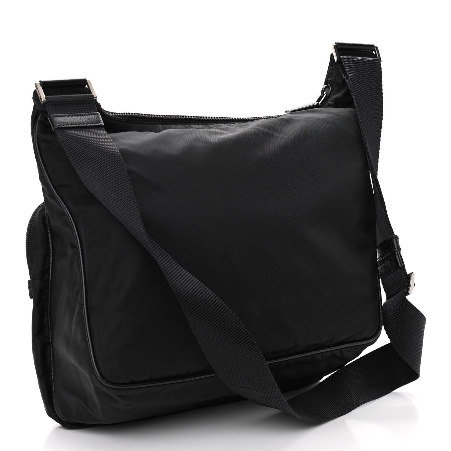 Nylon Tessuto Messenger Bag Black
