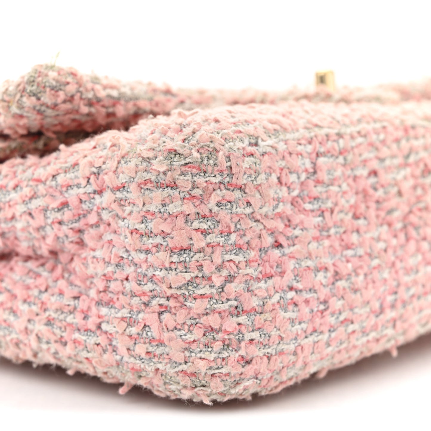 Tweed Medium Double Flap Pink