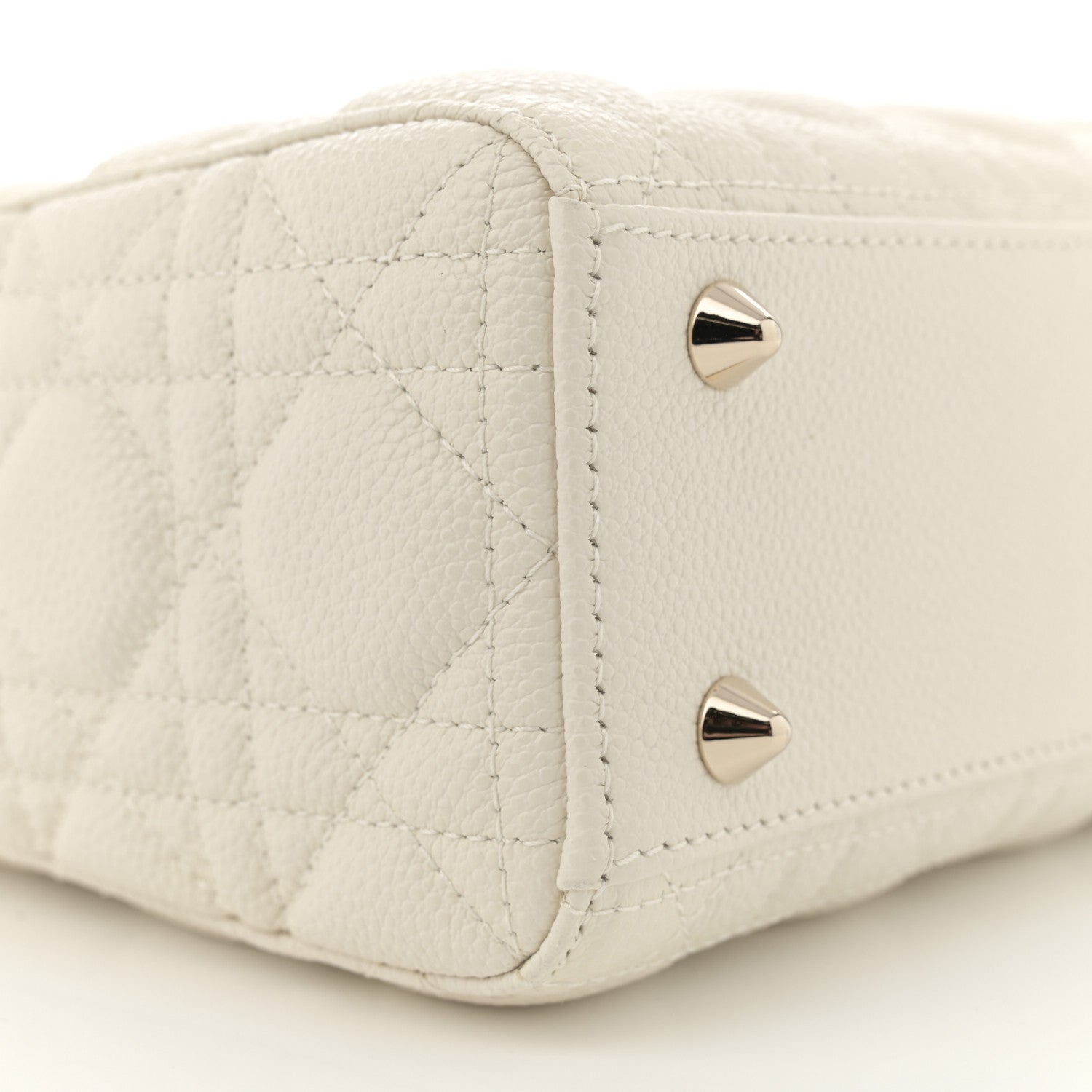 Christian Dior Grained Calfskin Cannage Small Lady Dior Latte 9 of 11