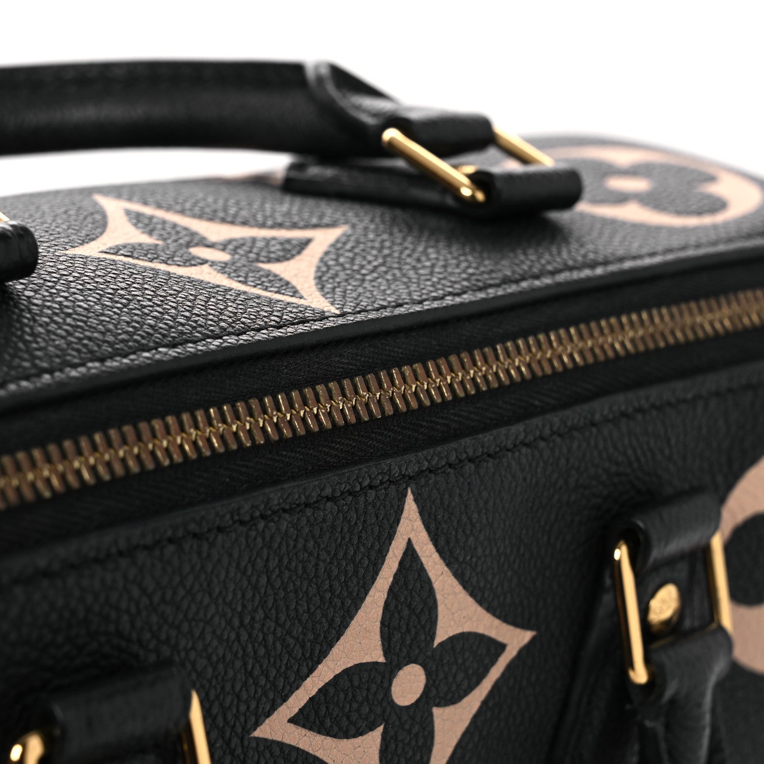 Louis Vuitton Empreinte Monogram Giant Speedy Bandouliere 25 Black Beige 11 of 12