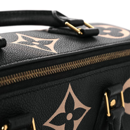 Louis Vuitton Empreinte Monogram Giant Speedy Bandouliere 25 Black Beige 11 of 12