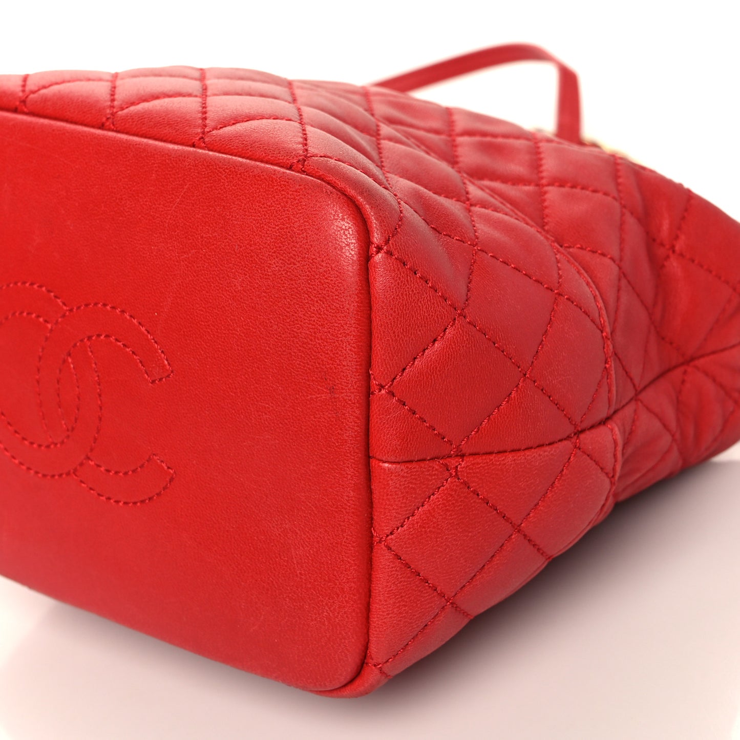 Lambskin Quilted Small Hobo Red