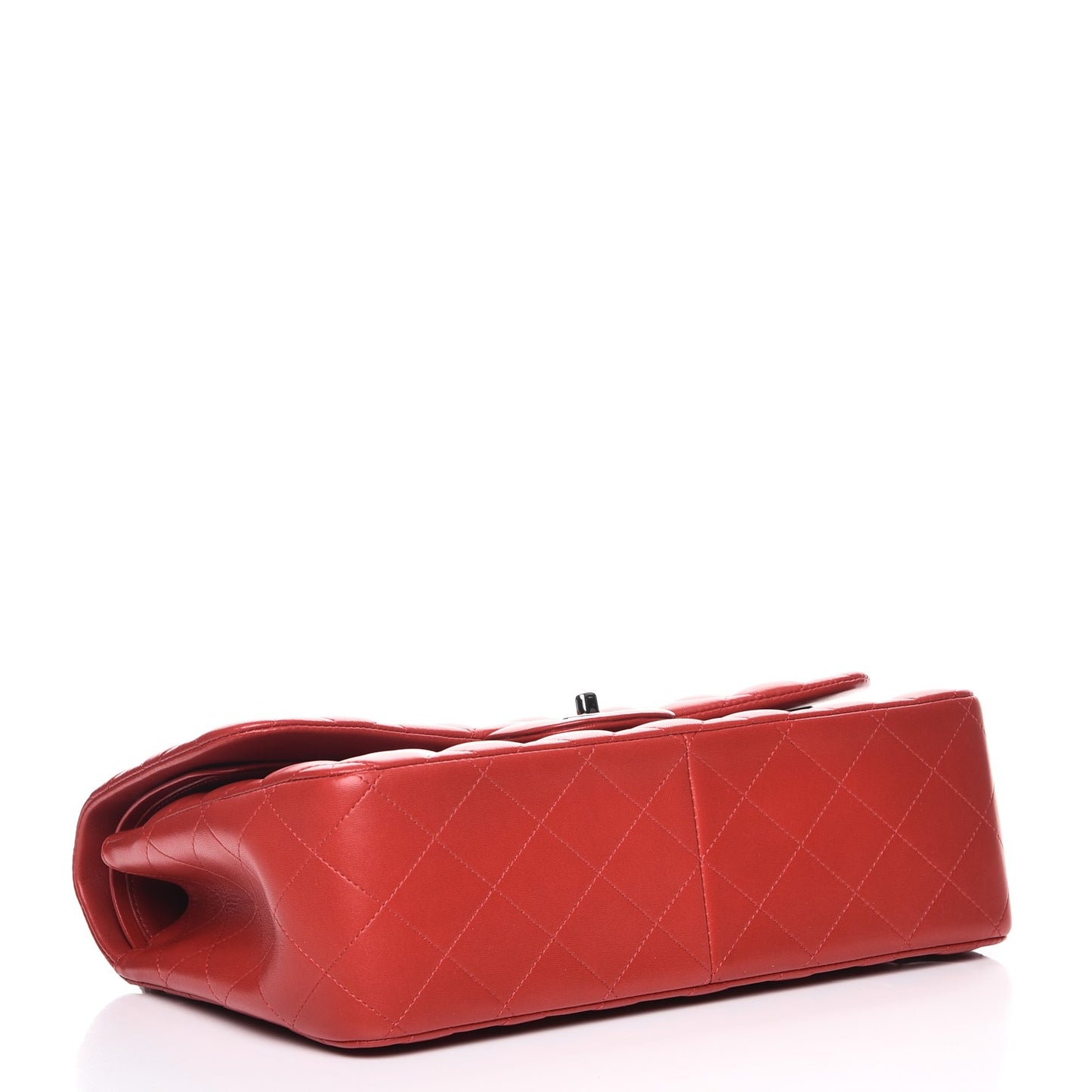 Lambskin Quilted Jumbo Double Flap Red