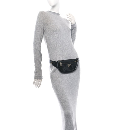 Prada Soft Calfskin Impunture Diagramme Belt Bag Black 2 of 10