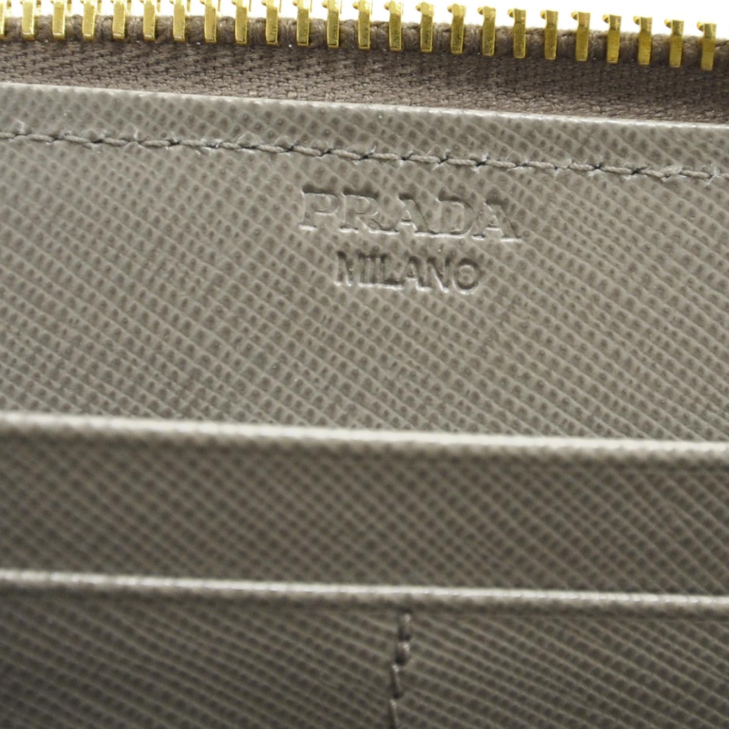 Prada Saffiano Zip Around Wallet Argilla 6 of 7