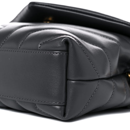 Saint Laurent Calfskin Y Quilted Monogram Toy Loulou Crossbody Bag Storm 10 of 10
