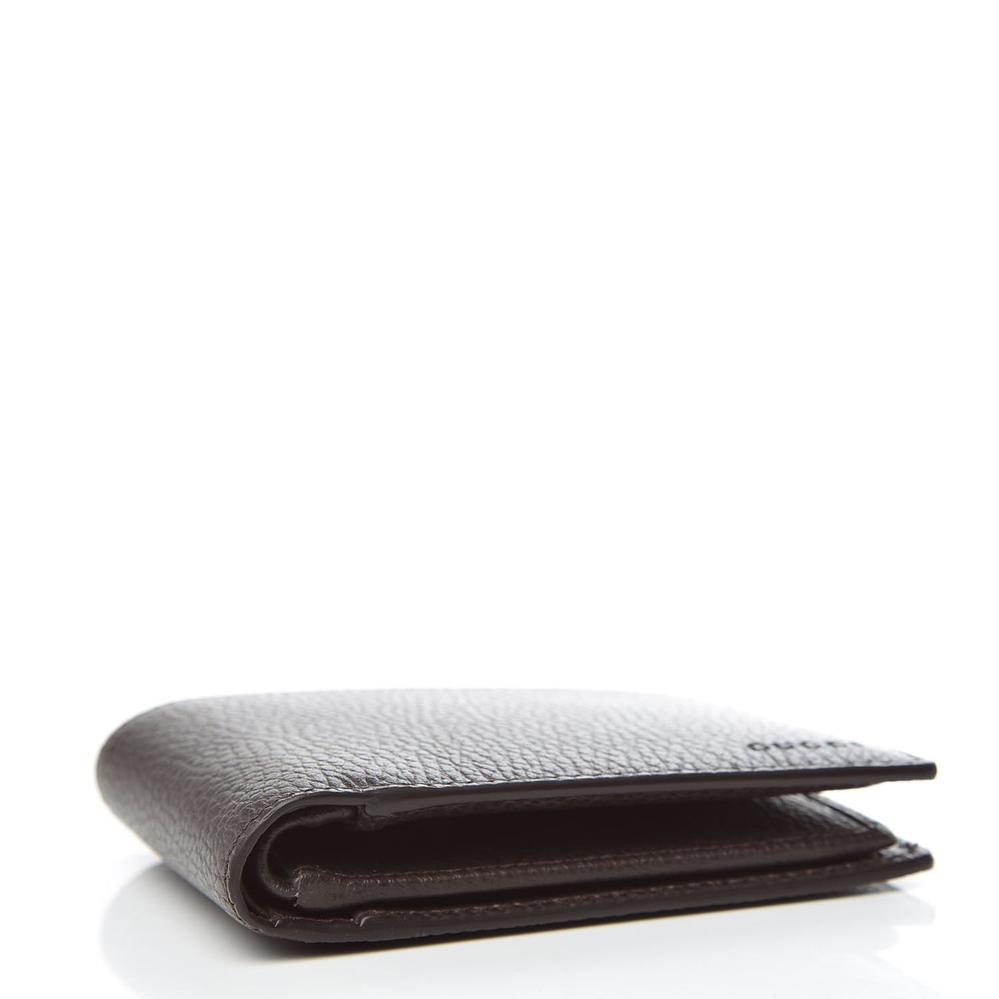 Dollar Calfskin Bi-Fold Wallet Dark Brown