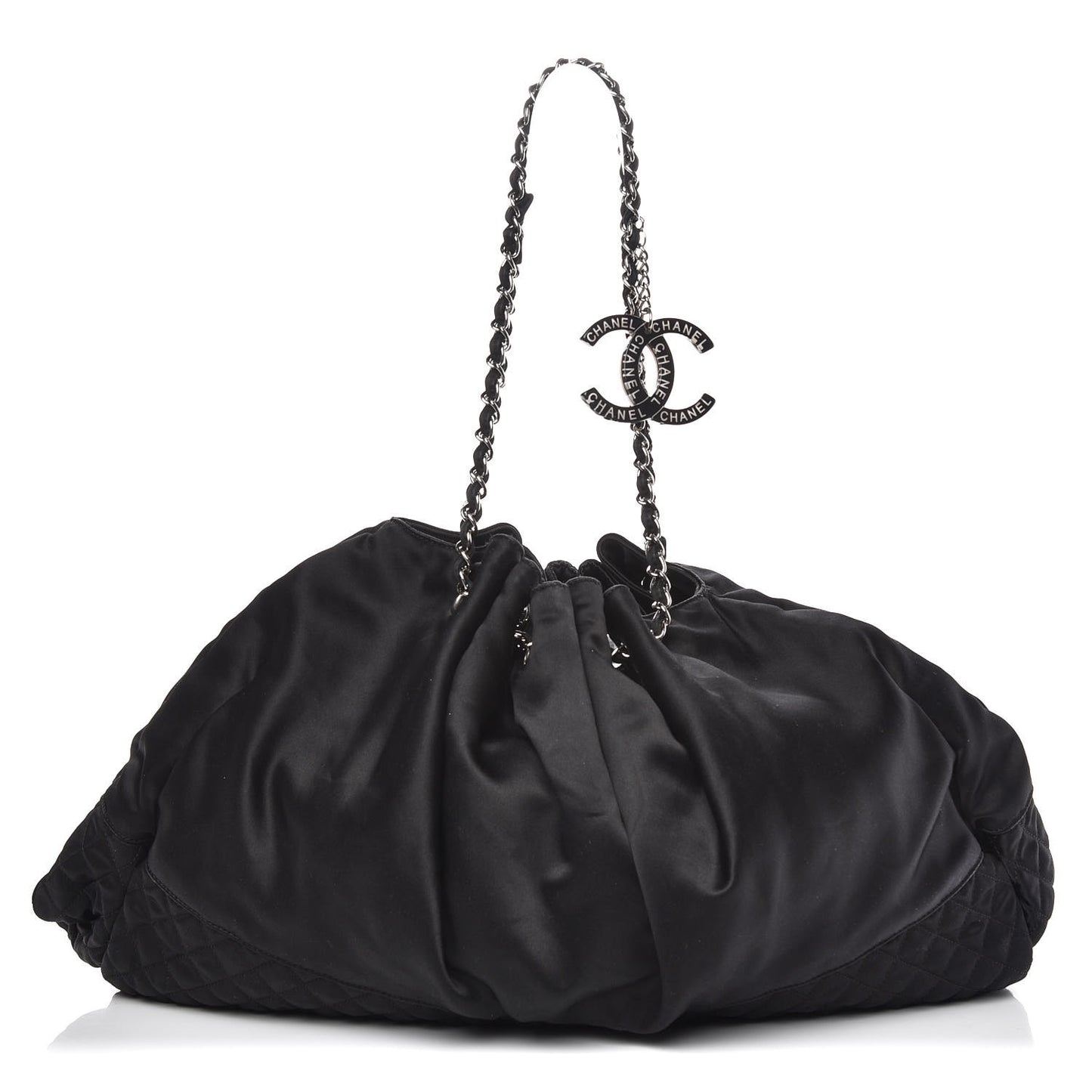 Satin Melrose Hobo Black