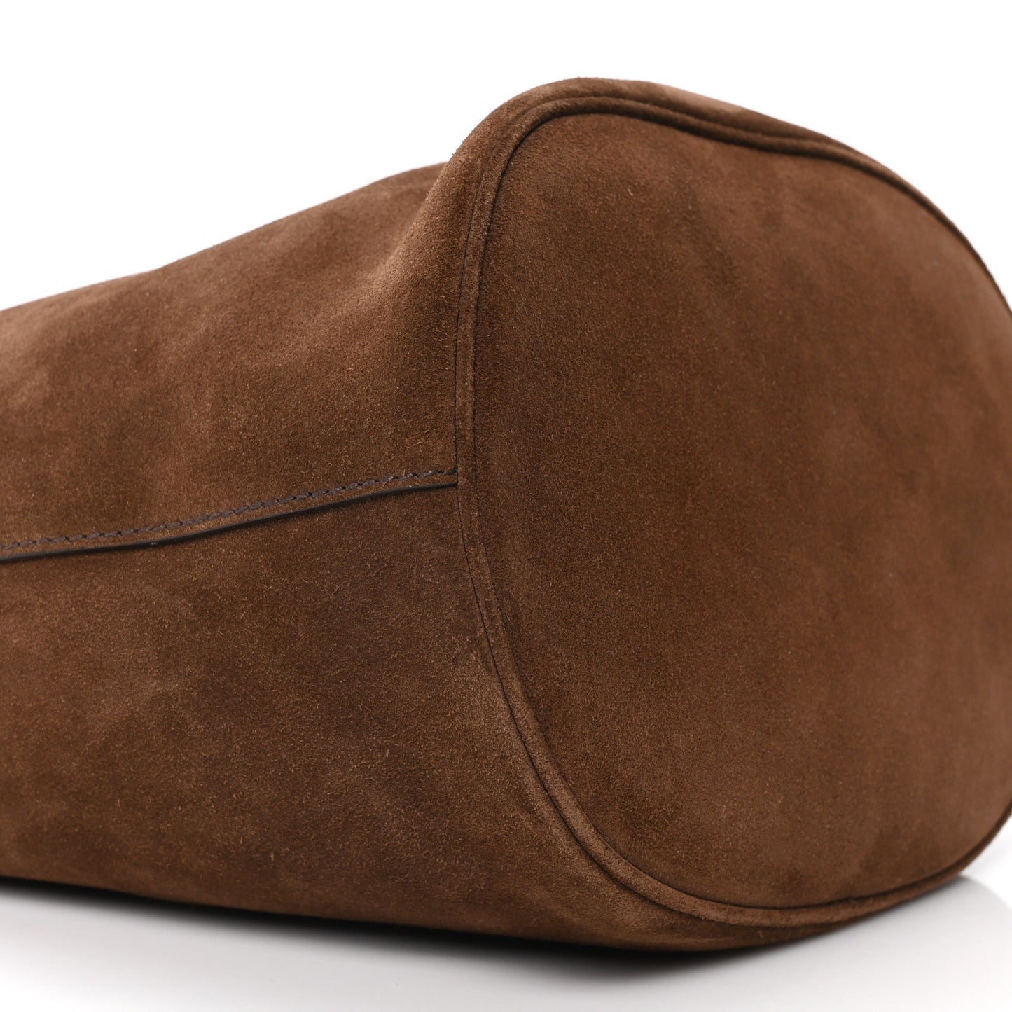 Scamosciato Suede Buckle Belted Bucket Bag Cacao