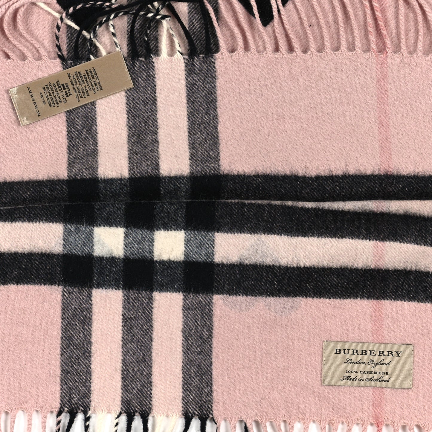 Cashmere Giant Heart Fringe Scarf Pink