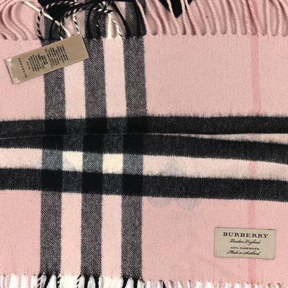 Burberry Cashmere Giant Heart Fringe Scarf Pink 3 of 3