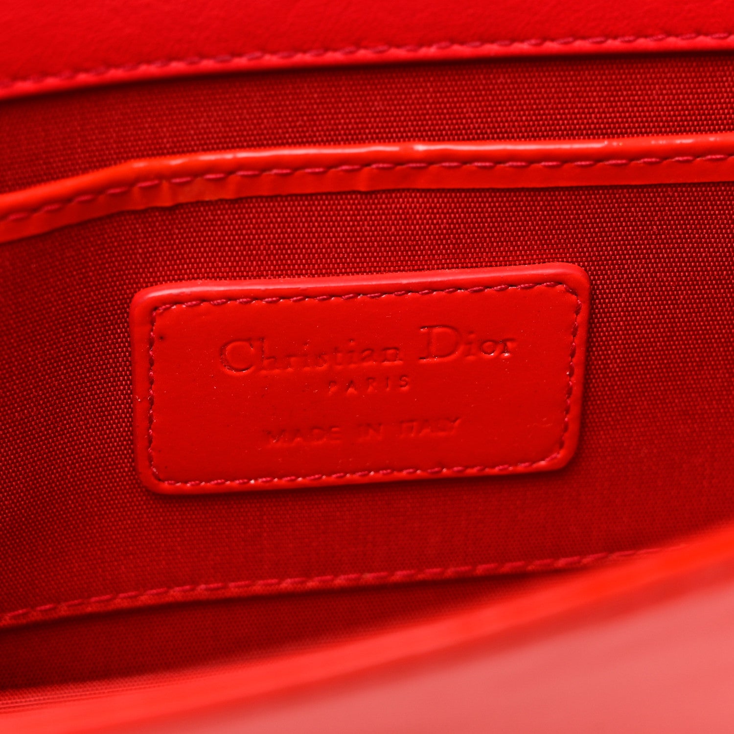 Christian Dior Patent Cannage Lady Dior Convertible Clutch Red 6 of 8