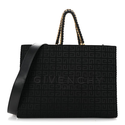 Givenchy Canvas Jacquard 4G Medium Chain Tote Black 1 of 9