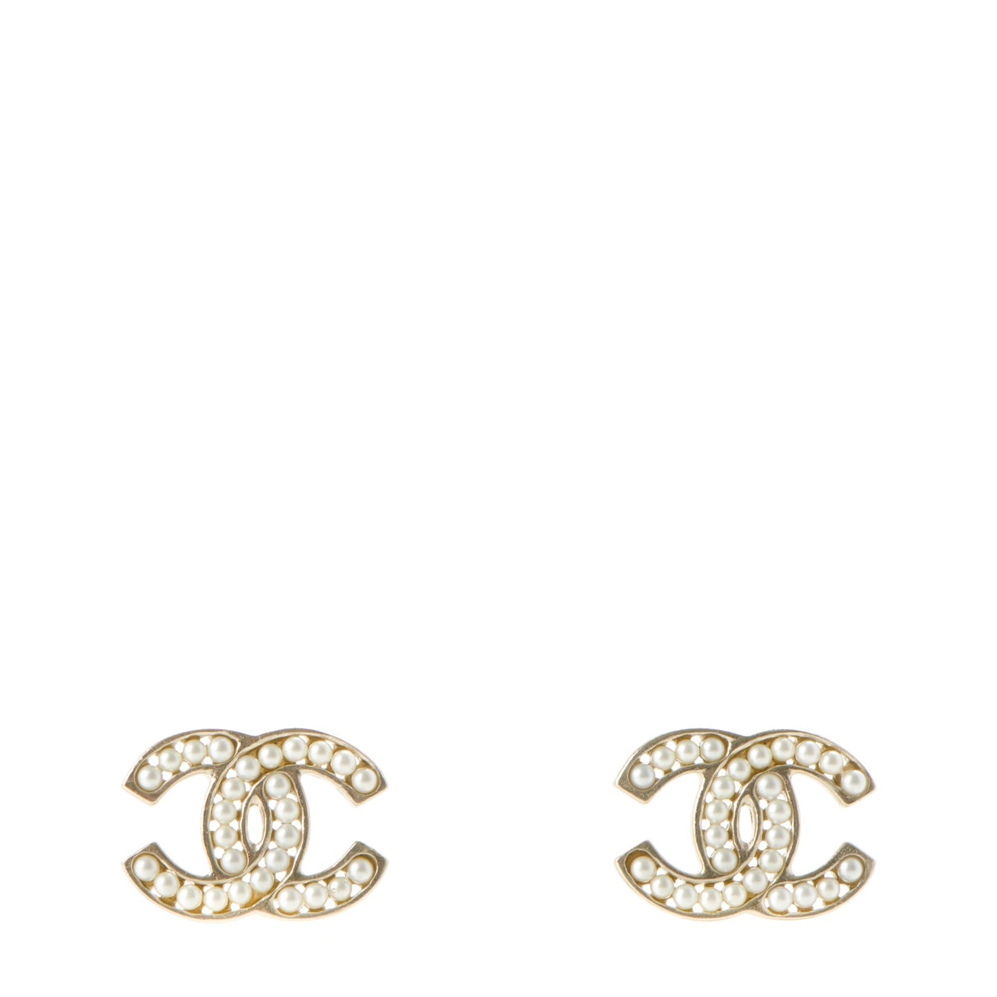 Pearl CC Earrings Gold