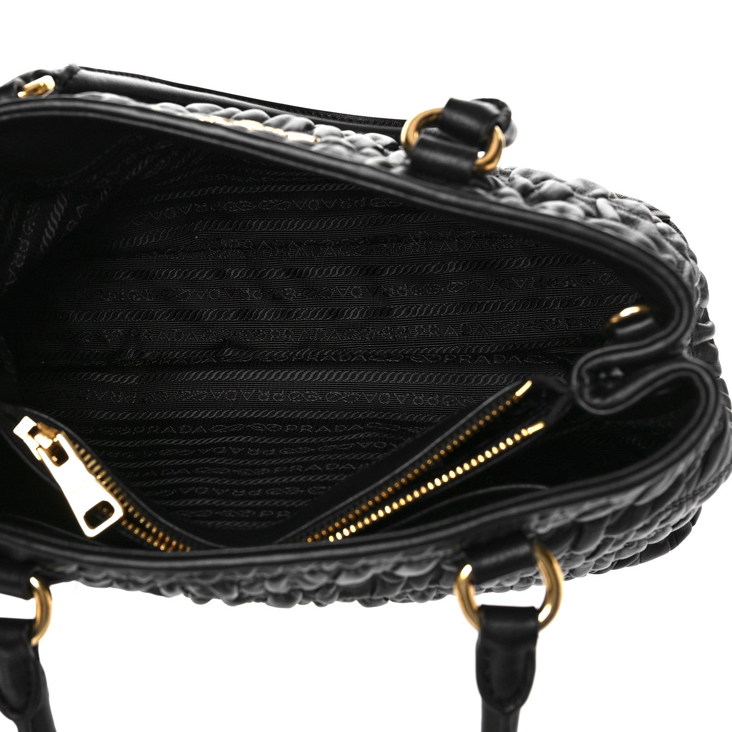 Prada Nappa Gaufre Tote Black 4 of 7