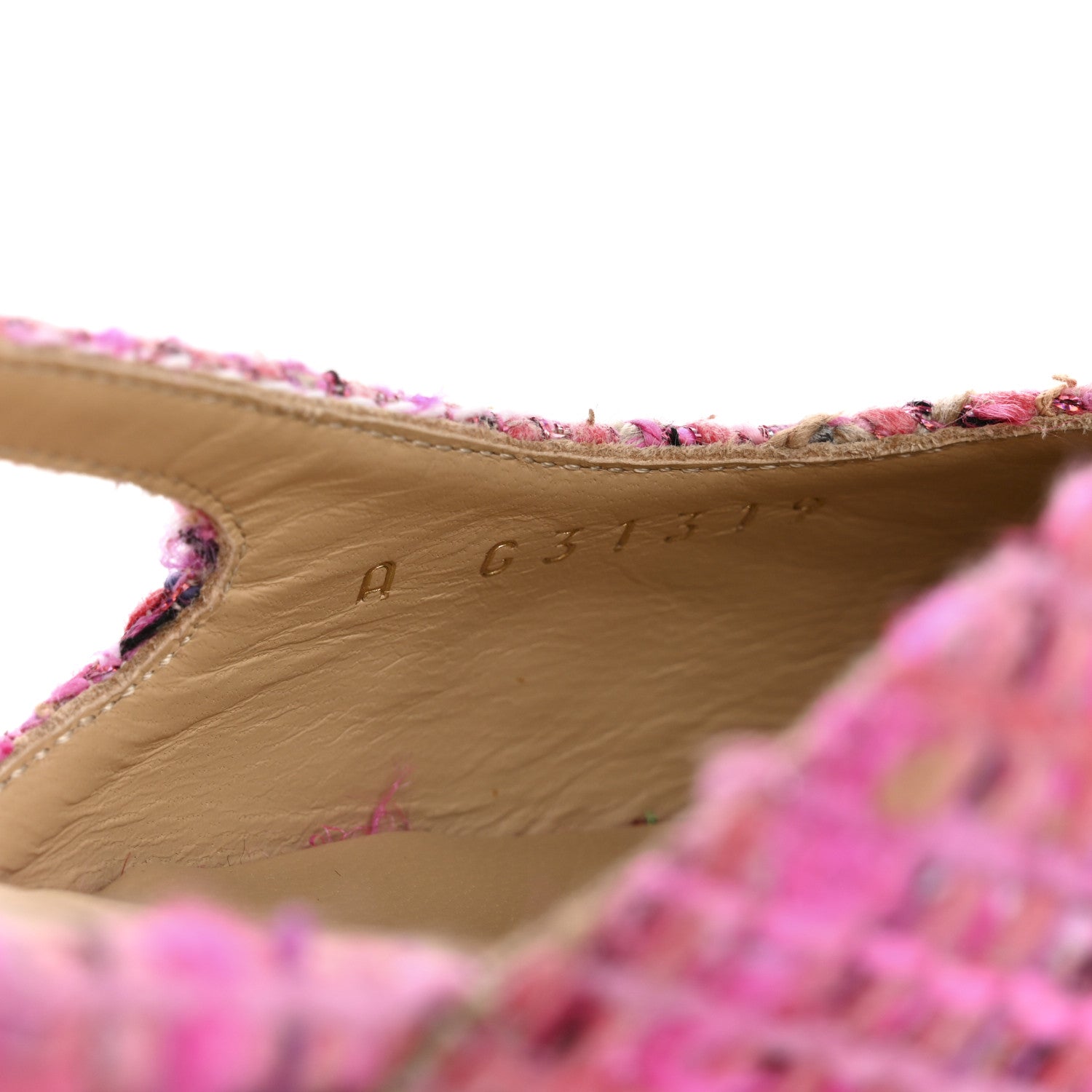 Chanel Tweed Grosgrain Cap Toe CC Slingback Flat 40 Pink Black 9 of 12