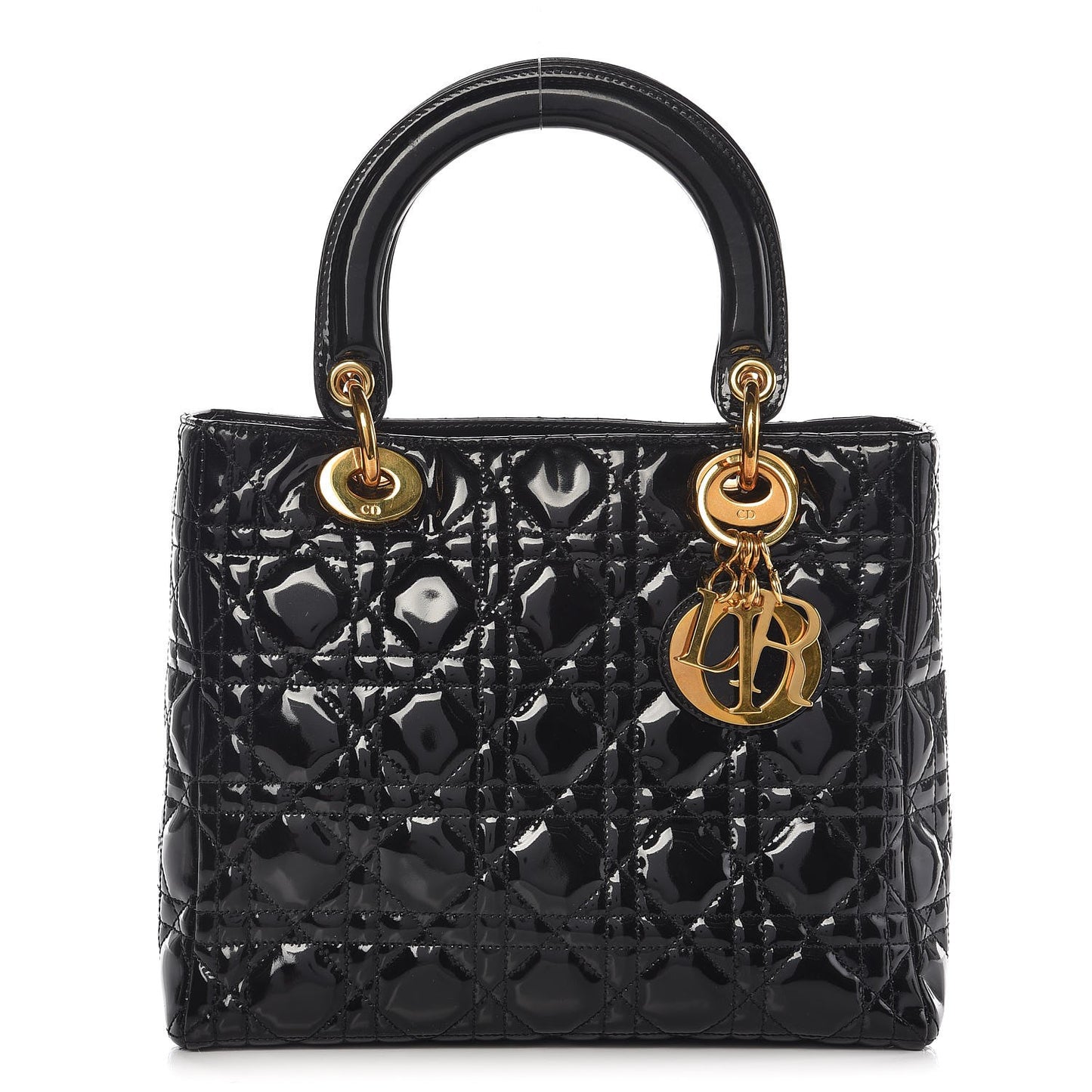 Patent Cannage Medium Lady Dior Black