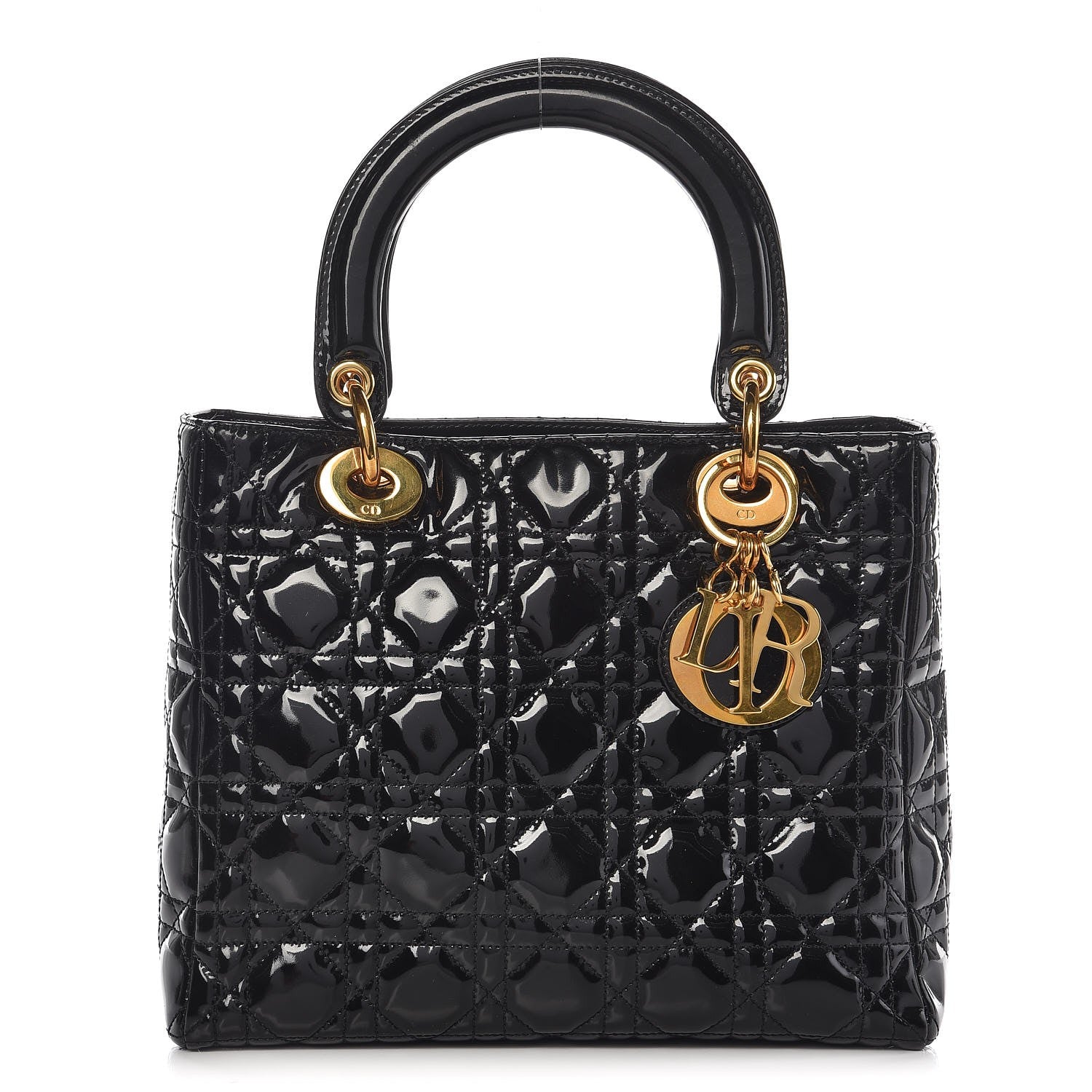 Christian Dior Patent Cannage Medium Lady Dior Black 1 of 8