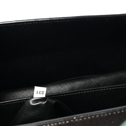 Prada Saffiano Girl Print Satchel Black Ginestra Fuoco 6 of 10