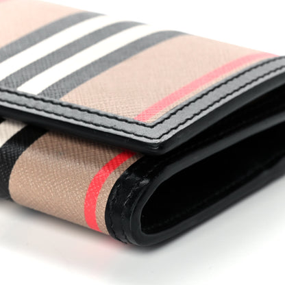 Burberry E-Canvas Icon Stripe Halton Continental Wallet Archive Beige 9 of 10