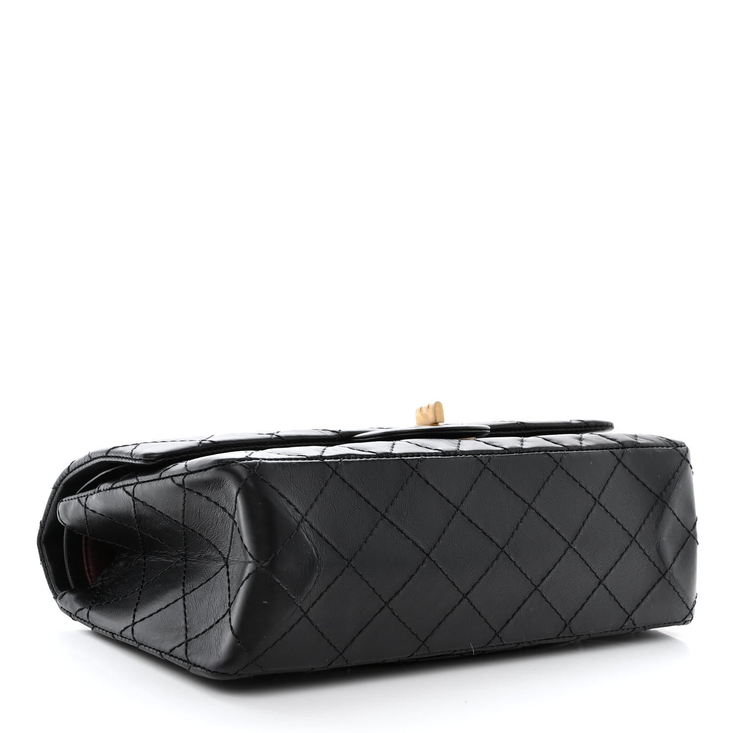 Aged Calfskin Quilted 2.55 Reissue 225 Flap Black