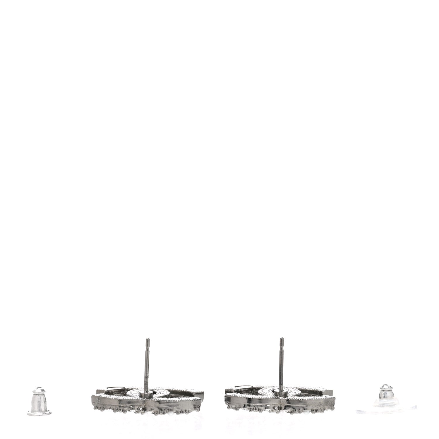 Chanel Ruthenium Crystal Pearl Caviar Earrings 3 of 5