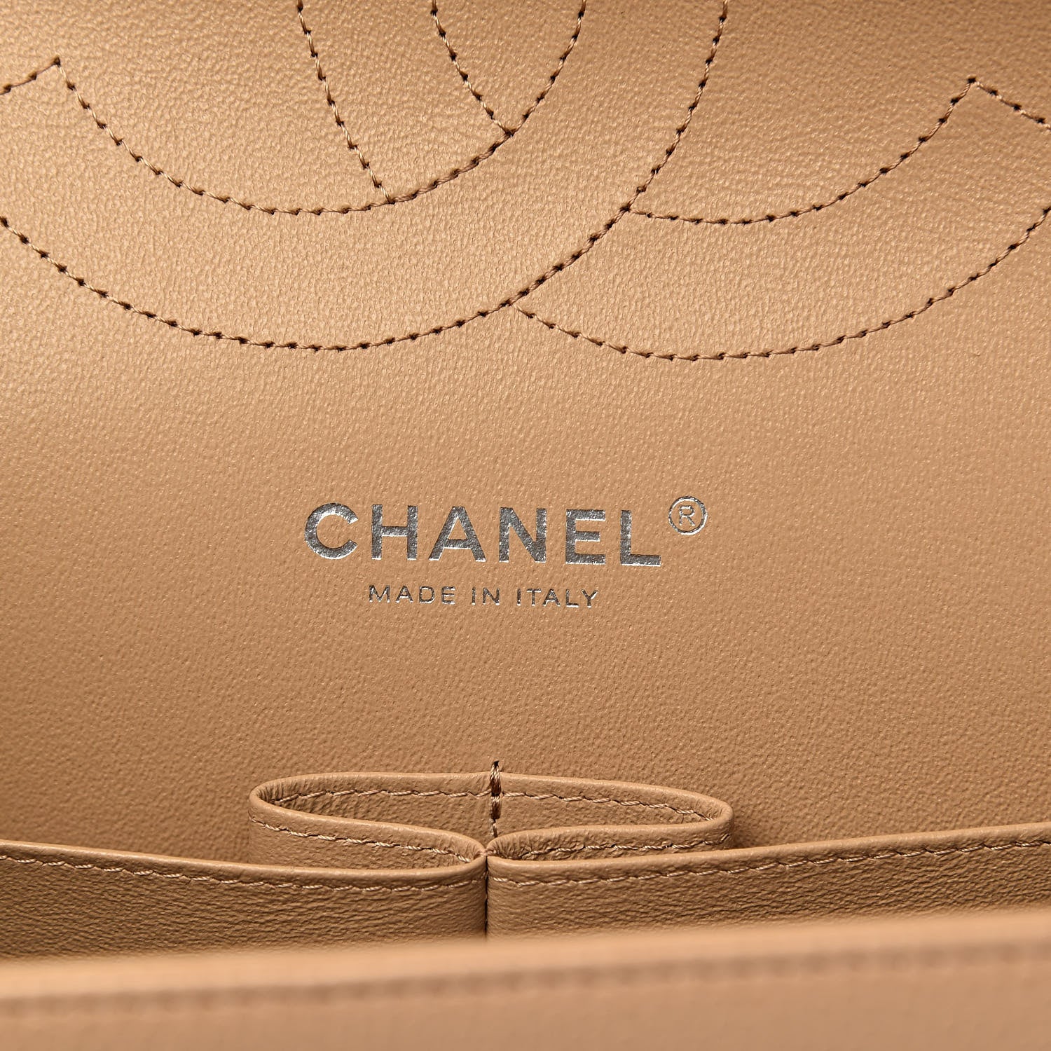 Chanel Caviar Chevron Quilted Jumbo Double Flap Beige 6 of 12