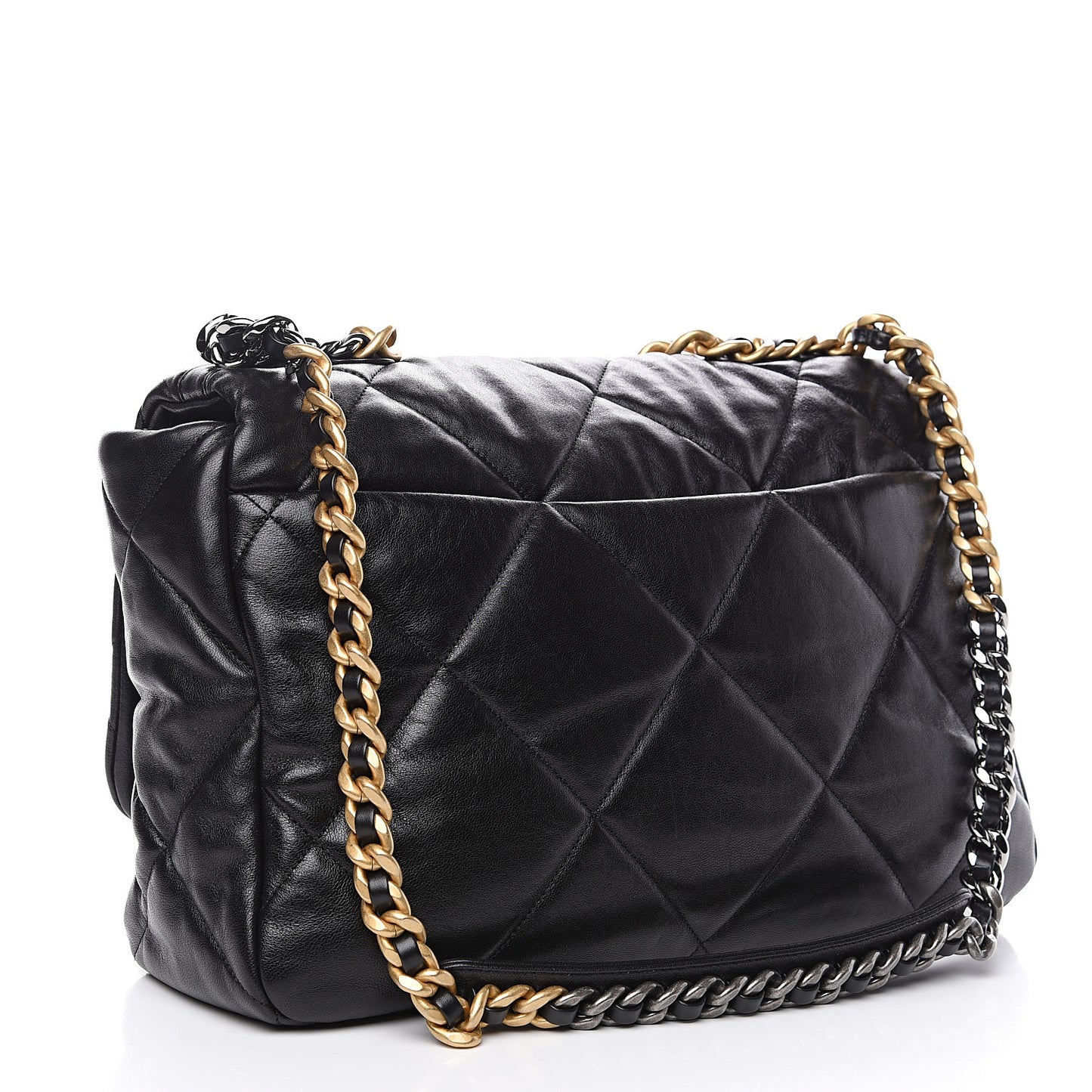 Goatskin Quilted Maxi 19 Flap Black
