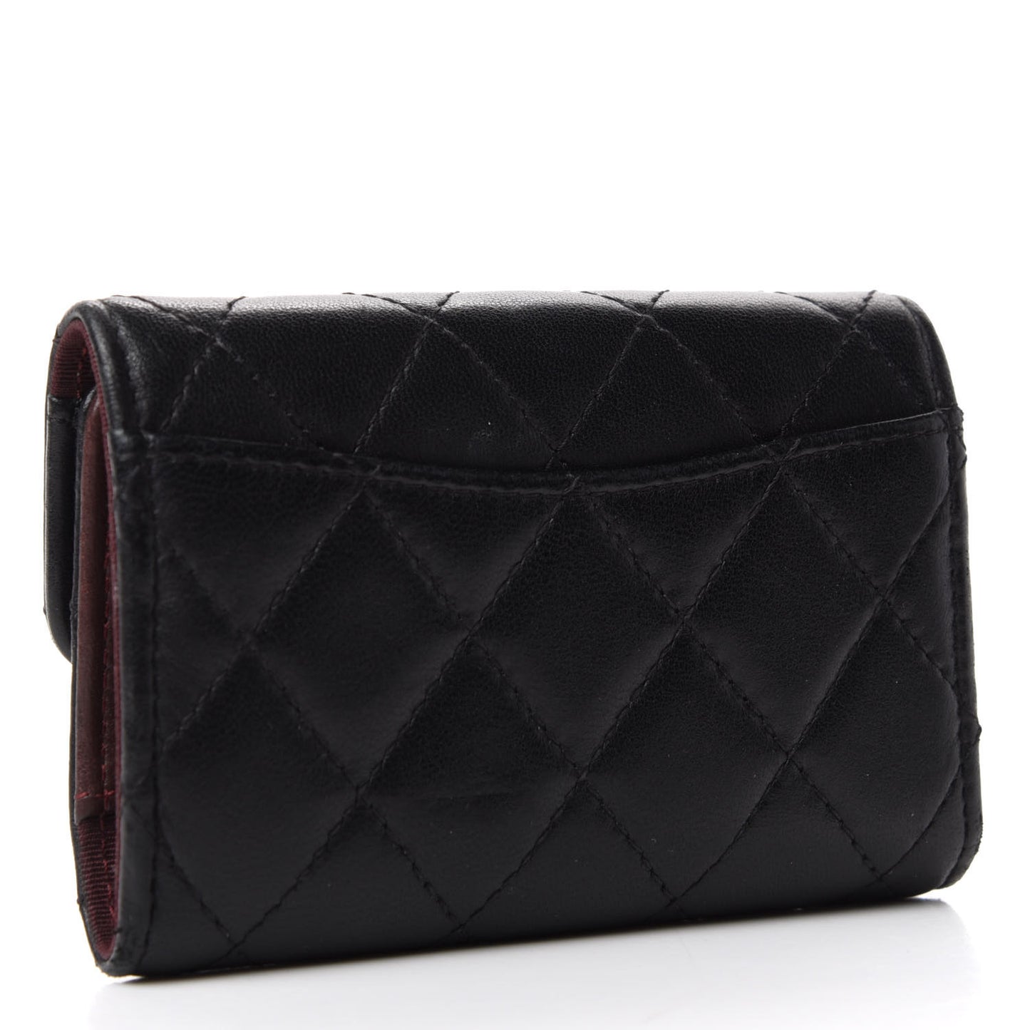 Lambskin Quilted 4 Key Holder Black
