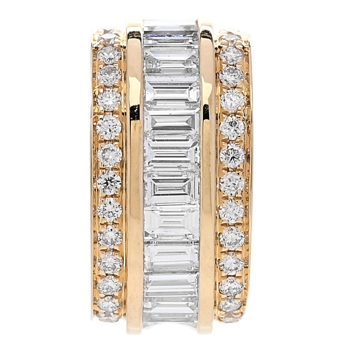 18K Yellow Gold Diamond Stacked Ear Cuff Earring