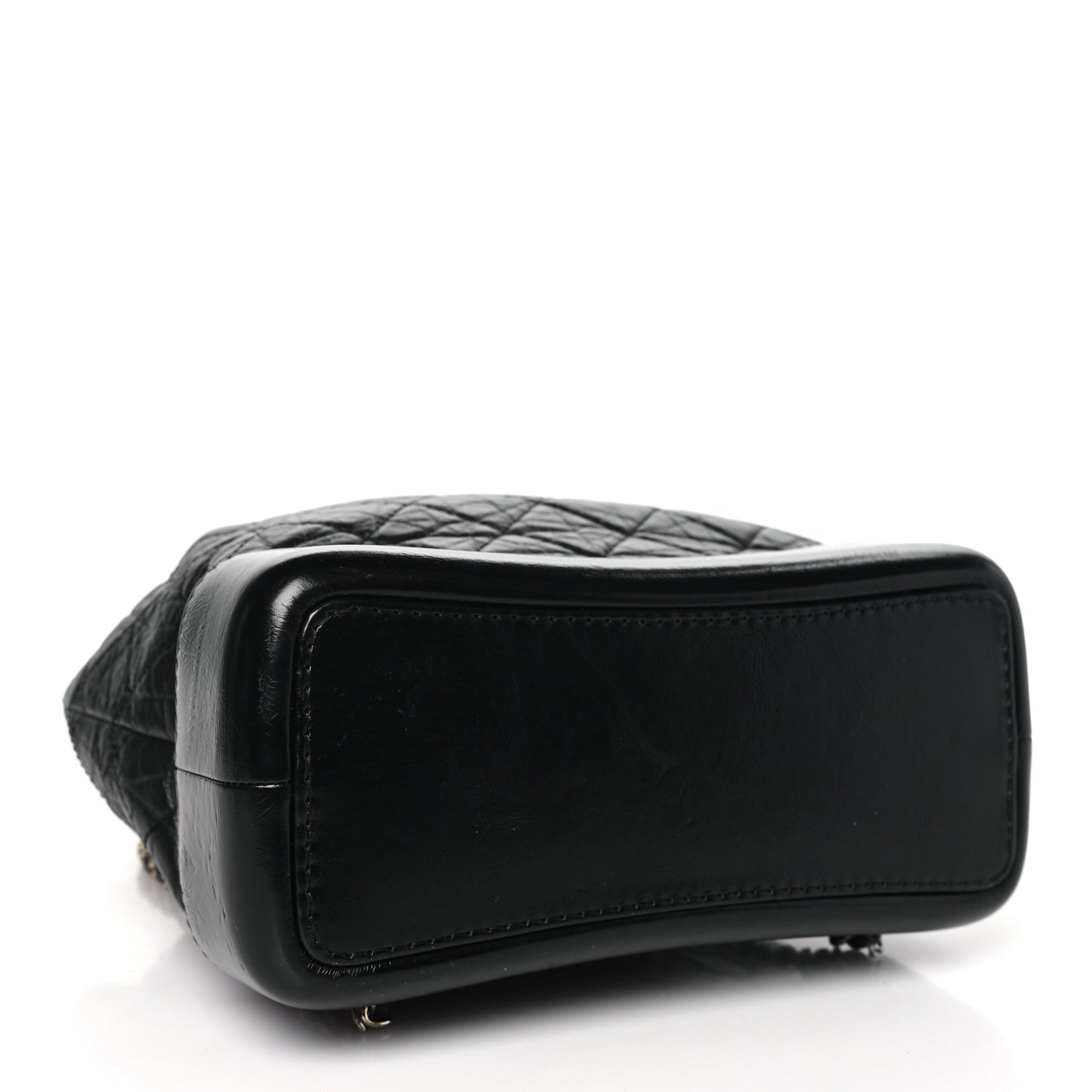 Aged Calfskin Quilted Small Gabrielle Backpack Black
