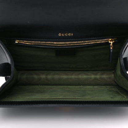 Gucci Textured Calfskin Small Torchon GG Ring Shoulder Bag Black 4 of 11