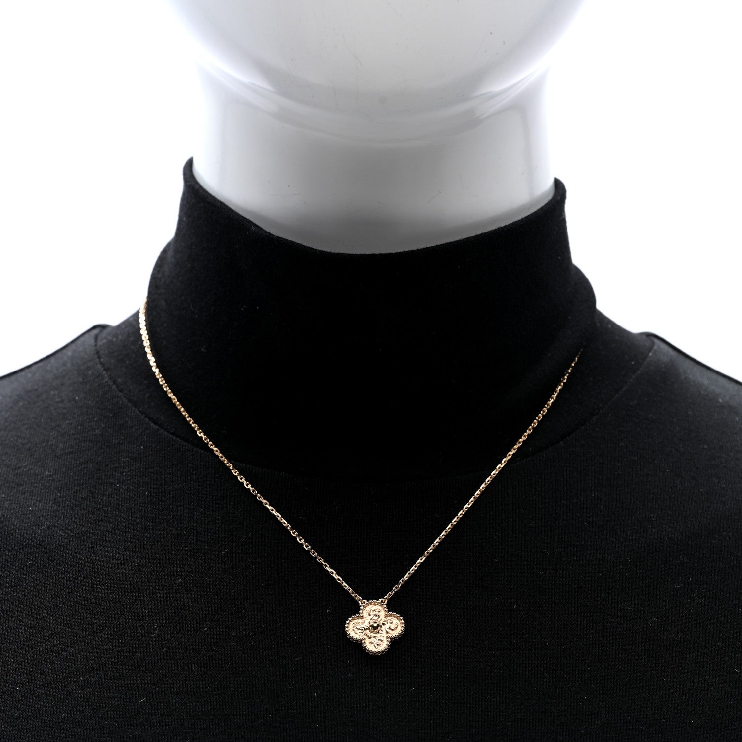 Van Cleef & Arpels 18K Yellow Gold Vintage Alhambra Pendant Necklace 2 of 5