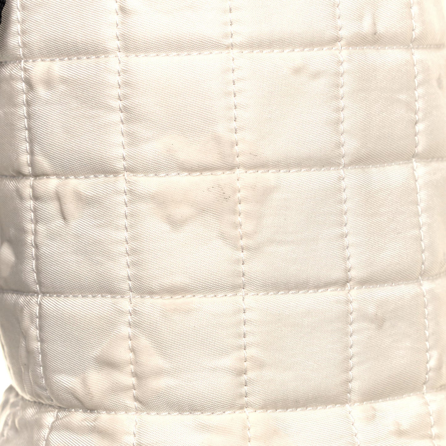Nylon Quilted Sport Logo Crossbody Tote White