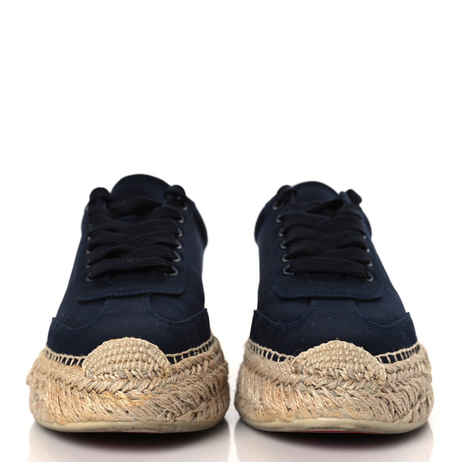 Christian Louboutin Toile Calfskin Espasneak Flat Sneaker 37 Obscur 2 of 8