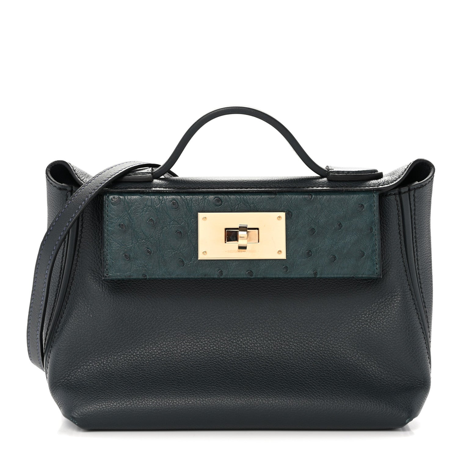 Hermes Evercolor Ostrich Touch 21 24/24 Vert Rousseau Vert Cypress 1 of 14