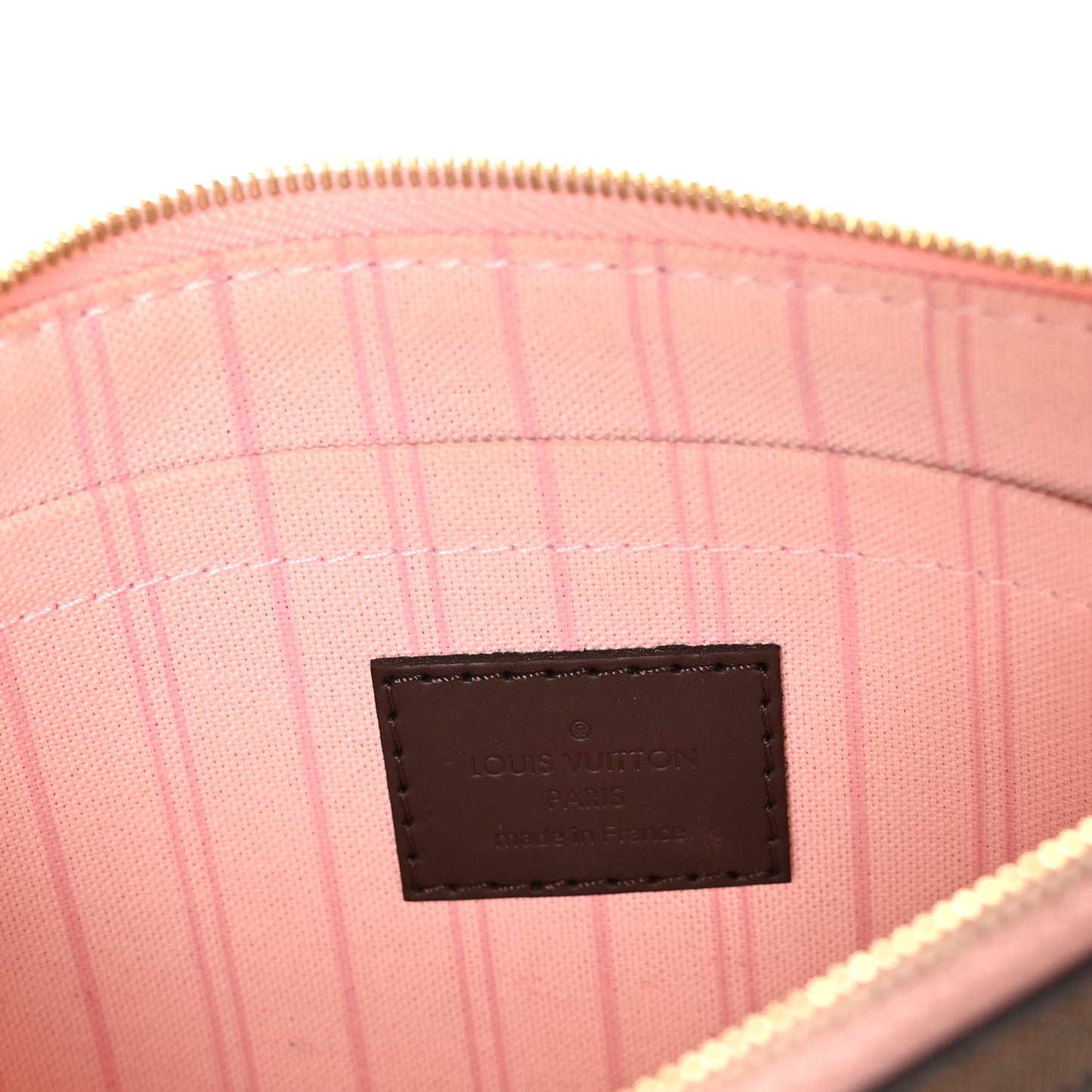 Damier Ebene Neverfull MM GM Pochette Rose Ballerine