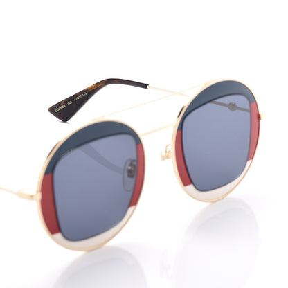 Gucci Round Frame Sylvie Web Sunglasses GG0105S Gold 5 of 8