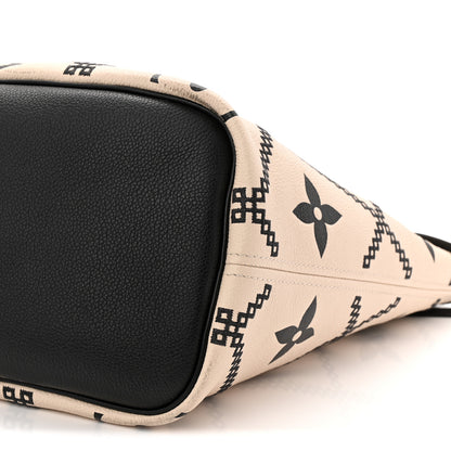Louis Vuitton Empreinte Monogram Giant Broderies Neverfull MM Cream Black 9 of 12