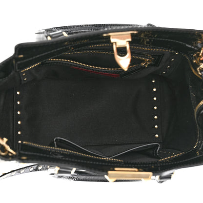 Valentino Garavani Patent Small Rockstud Double Handle Tote Black 5 of 11