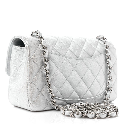 Chanel Metallic Lambskin Quilted Mini Rectangular Flap Silver 3 of 9