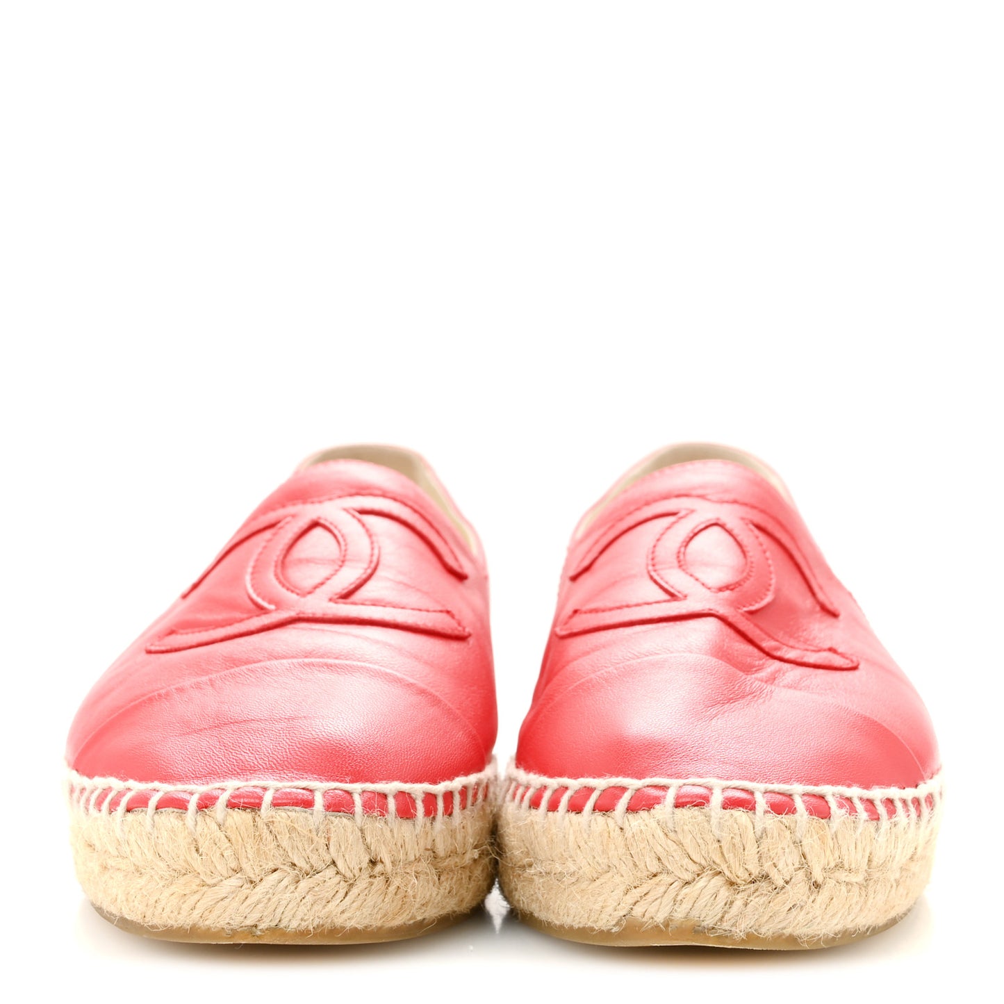 Lambskin CC Espadrilles 38 Red