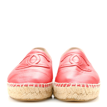 Chanel Lambskin CC Espadrilles 38 Red 3 of 9