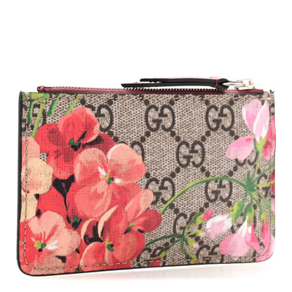 Gucci GG Supreme Monogram Blooms Key Ring Coin Case Beige Multicolor Dry Rose 3 of 9