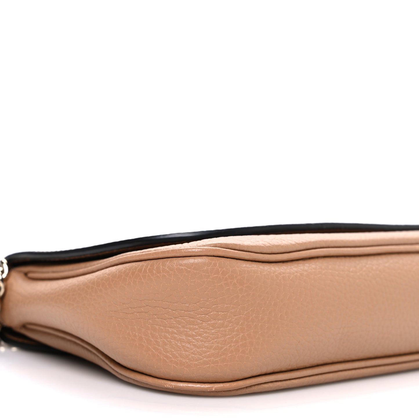 Pebbled Calfskin Medium Soho Flap Crossbody Camelia