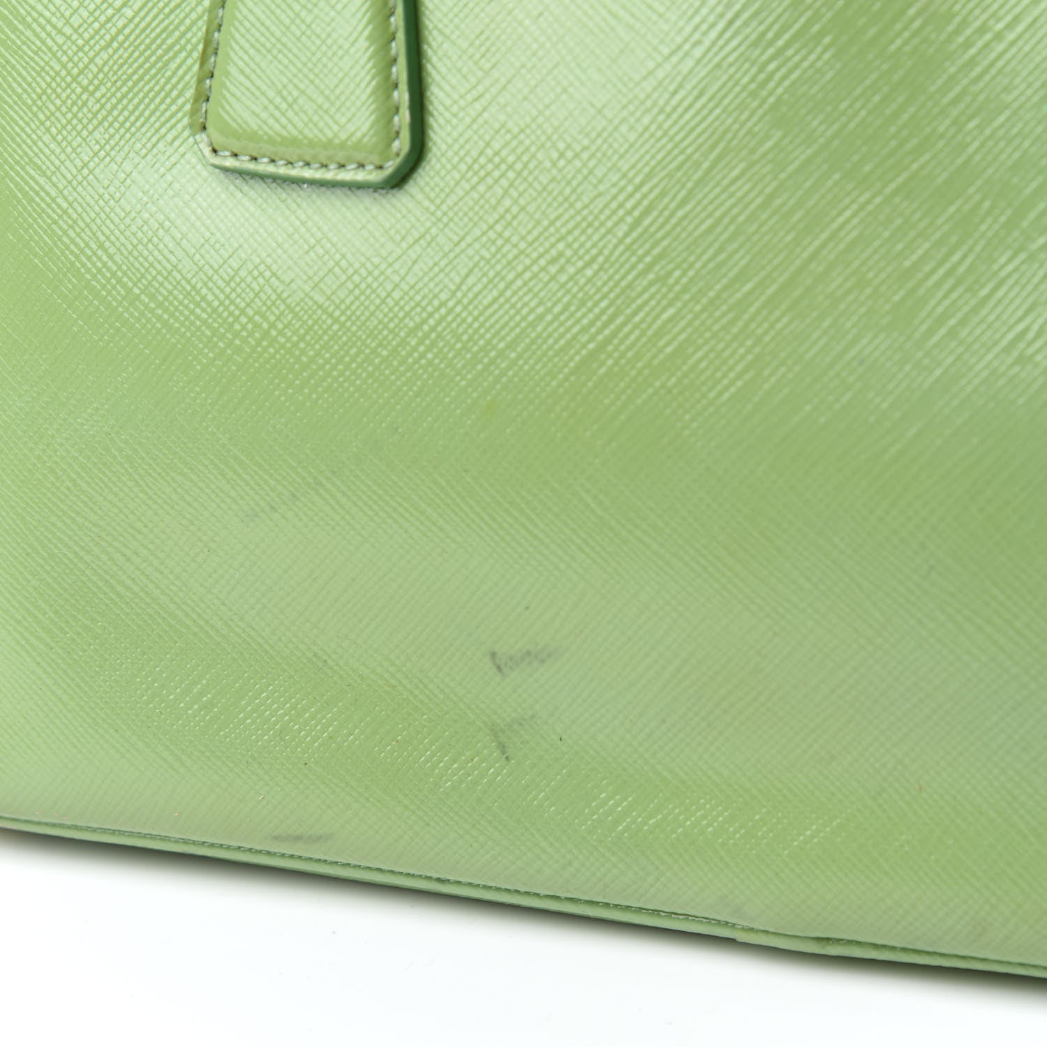 Prada Saffiano Vernice Mini Galleria Double Zip Tote Green 12 of 19