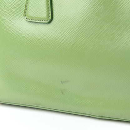 Prada Saffiano Vernice Mini Galleria Double Zip Tote Green 12 of 19