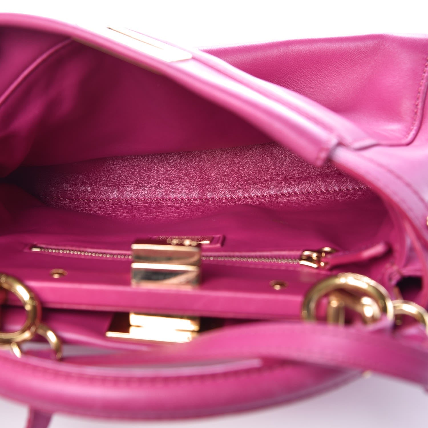 Fendi Nappa Mini Peekaboo Iconic Satchel Magenta 5 of 14