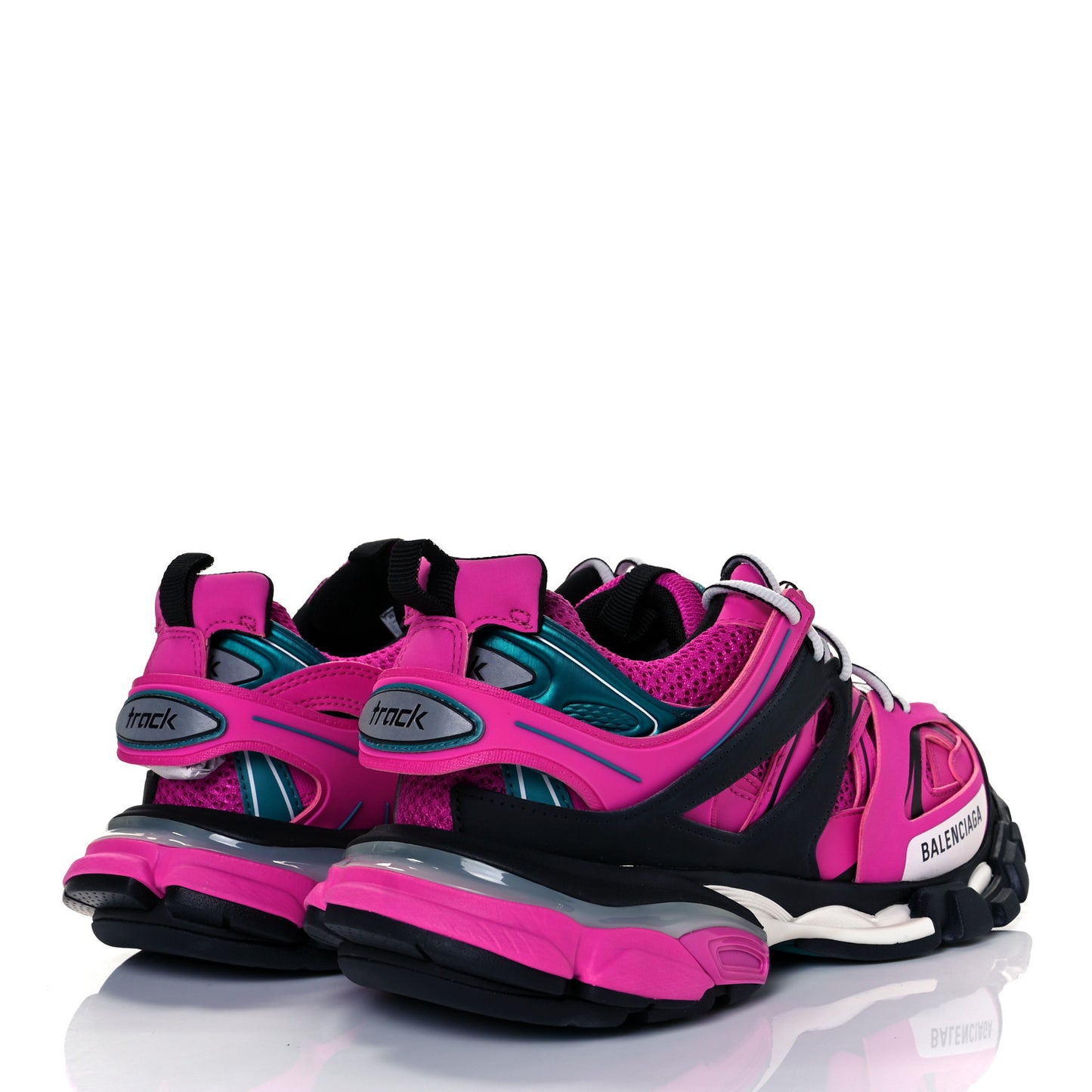 Mesh Fabric Womens Track Sneakers 41 Pink Black