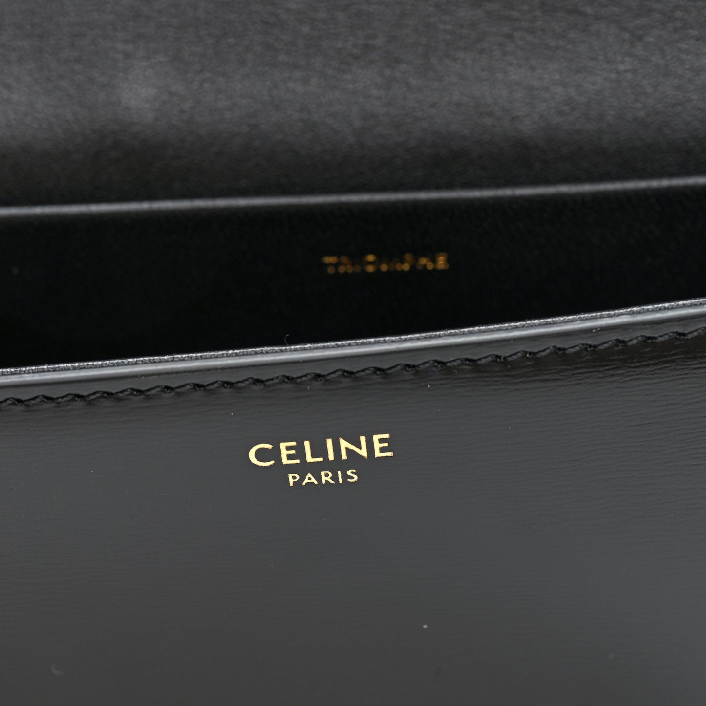 Shiny Calfskin Triomphe Studded Chain Shoulder Bag Black